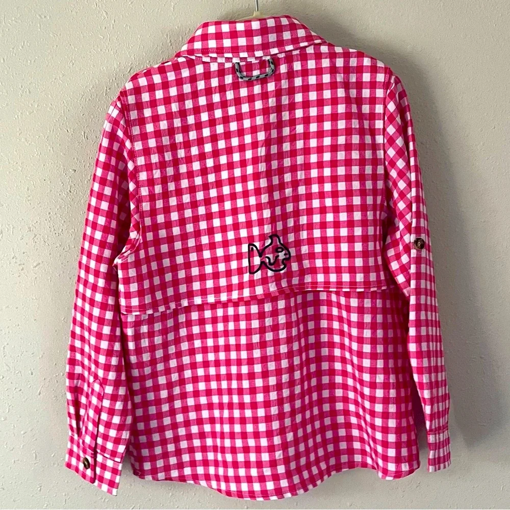 Prodoh Pink/White Gingham Fishing Shirt Size 5